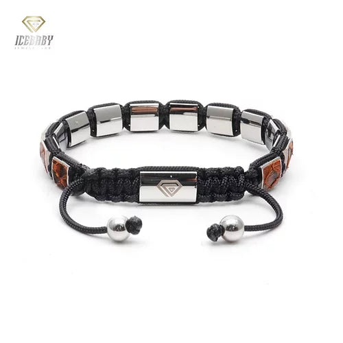 Bracelet Python Leather Genuin 100% ICEBABY MIAMI jewelry men's women's